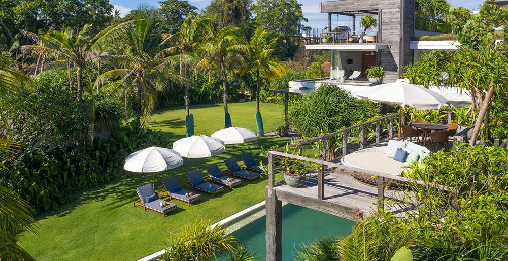 Noku Beach House - Aerial shot from beach